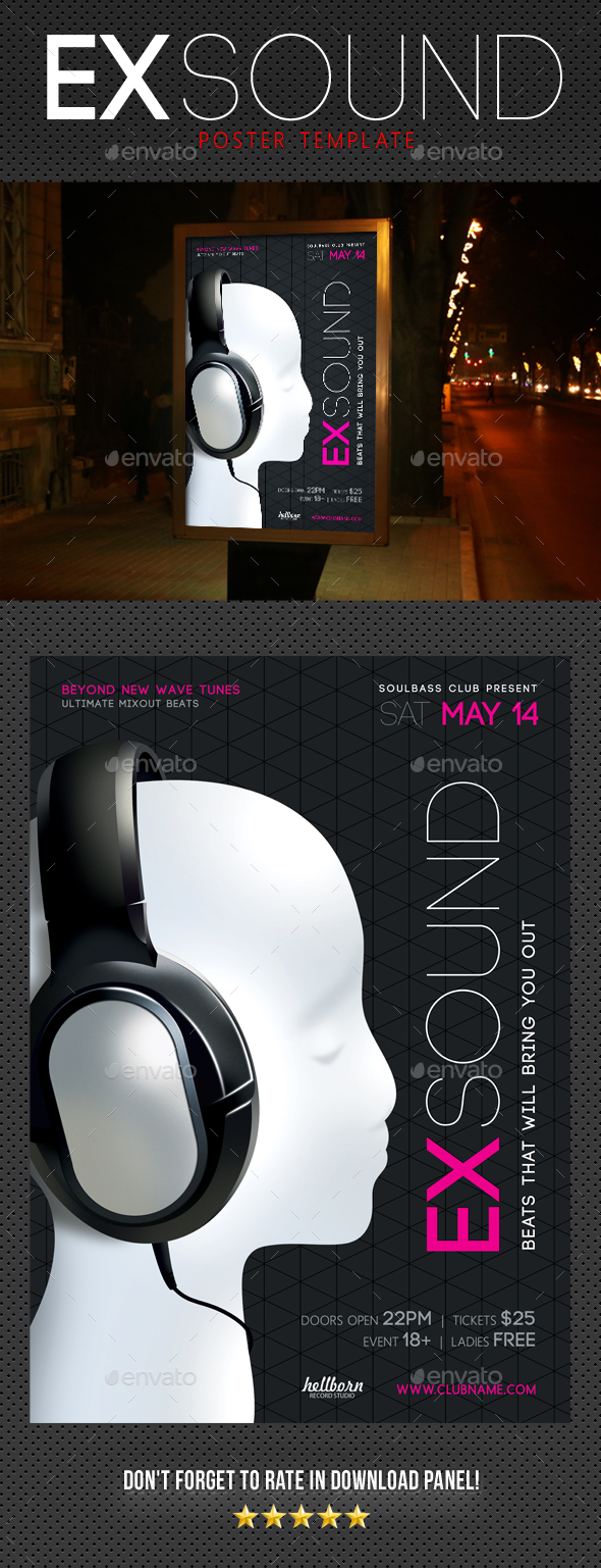 Exsound Music Poster V3 - Signage Print Templates