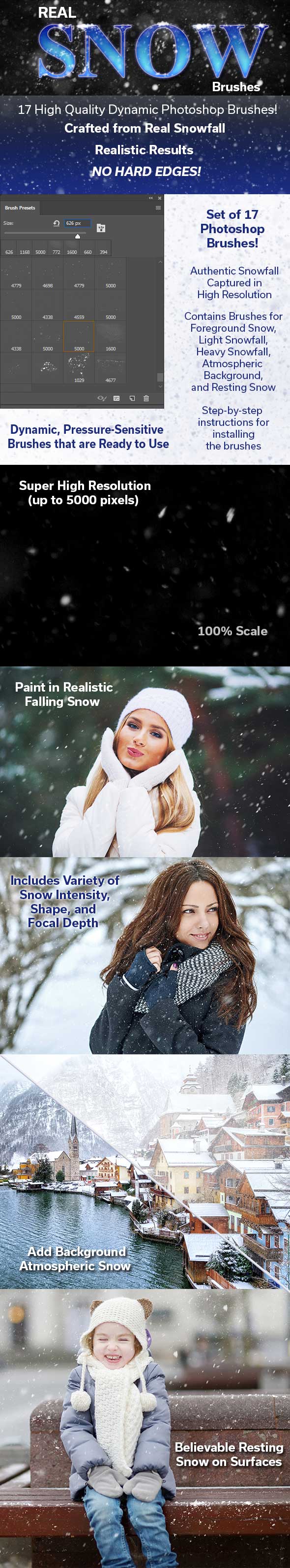 Real Snow Photoshop Brushes - Miscellaneous Brushes