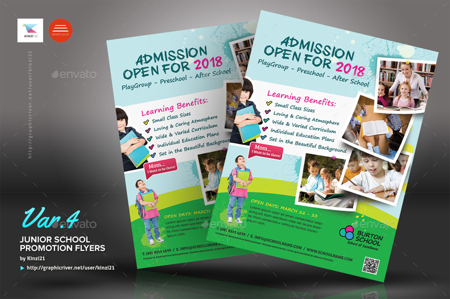 Junior School Promotion Flyers, Print Templates | GraphicRiver