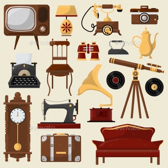 Vintage Home Furniture and Accessories. - Backgrounds Decorative