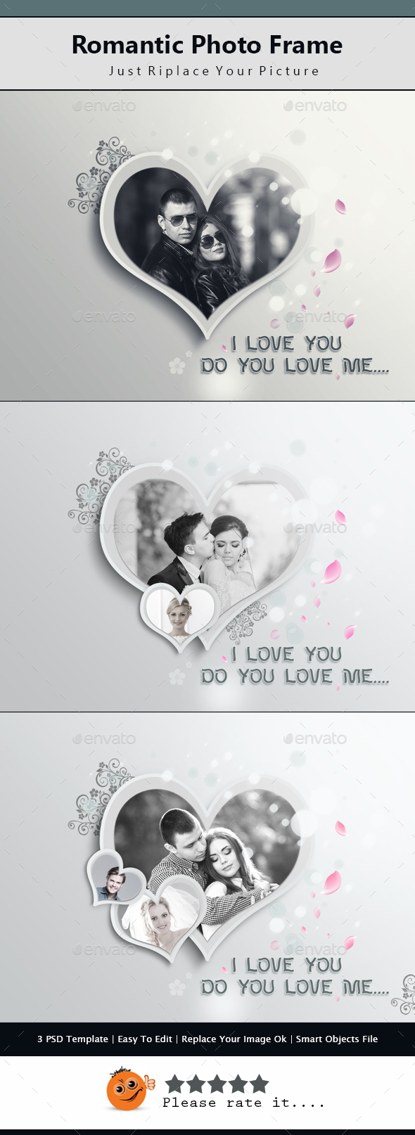 Romantic Photo Frame Template - Photo Templates Graphics