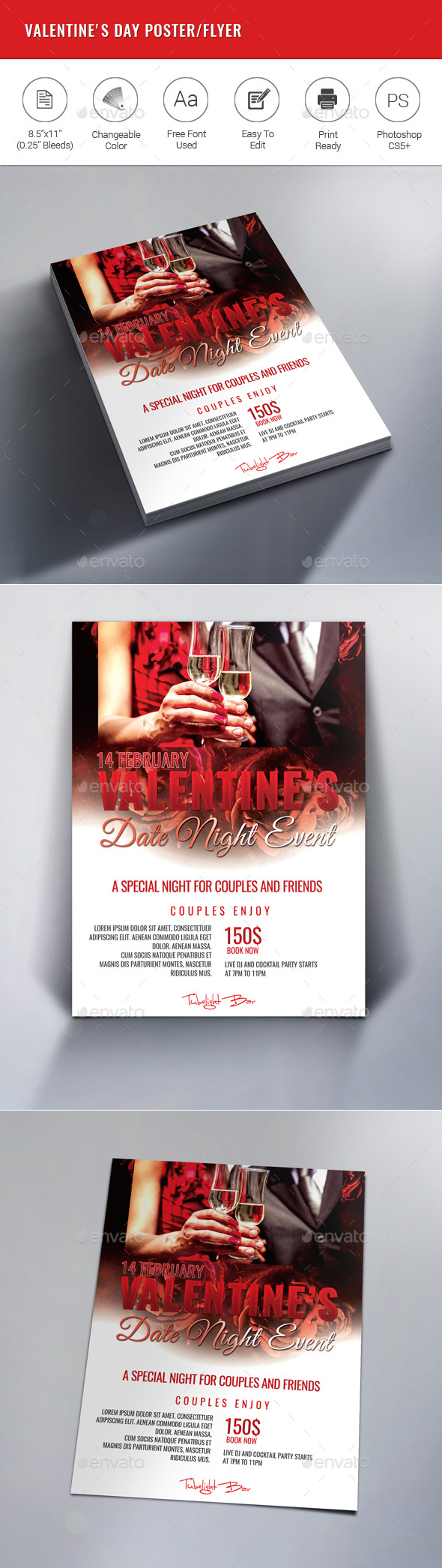 Valentine's Day Party Poster/Flyer - Clubs & Parties Events