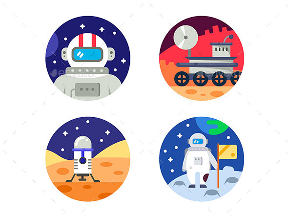 Cosmonaut Icons Pixel Perfect - Web Elements Vectors