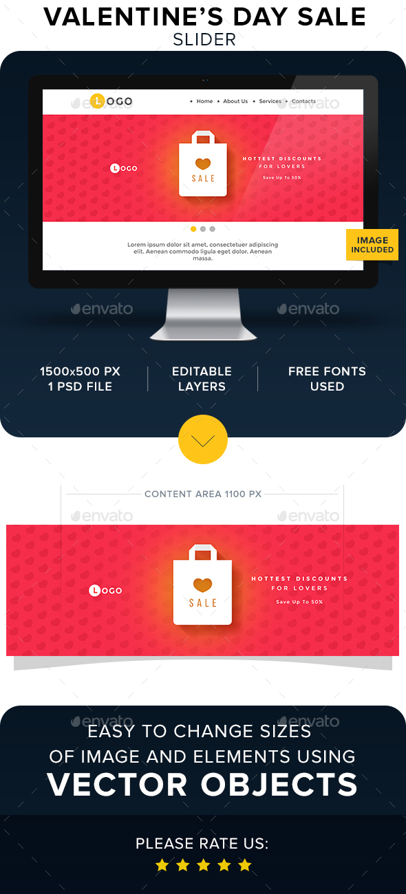 Valentine's Day Slider - Sliders & Features Web Elements