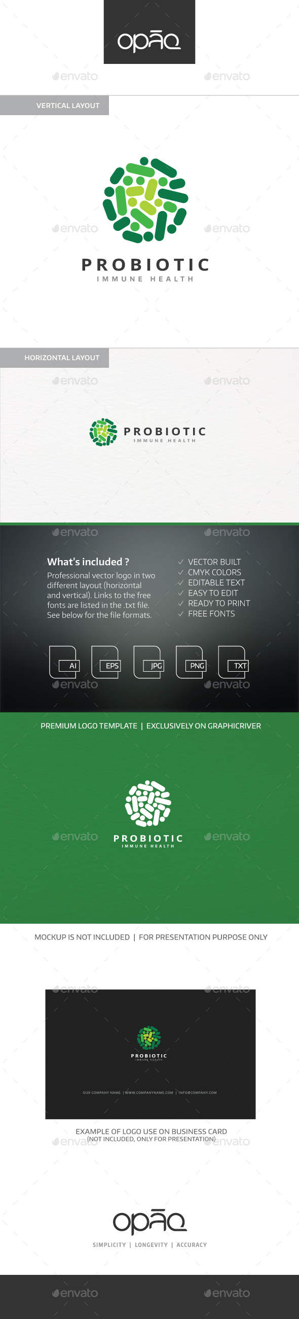Probiotic Health Logo - Abstract Logo Templates
