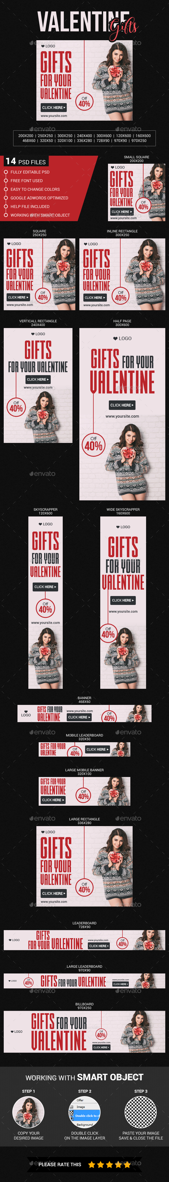 Valentine Gifts - Banners & Ads Web Elements