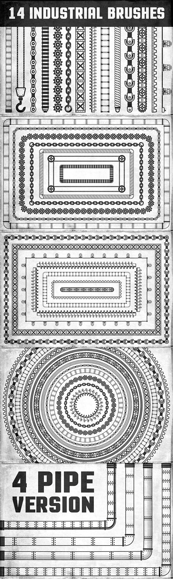 Industrial vector brushes - Brushes Illustrator