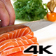 Sushi Chef Slices a Salmon Steak Nigiri Style - VideoHive Item for Sale