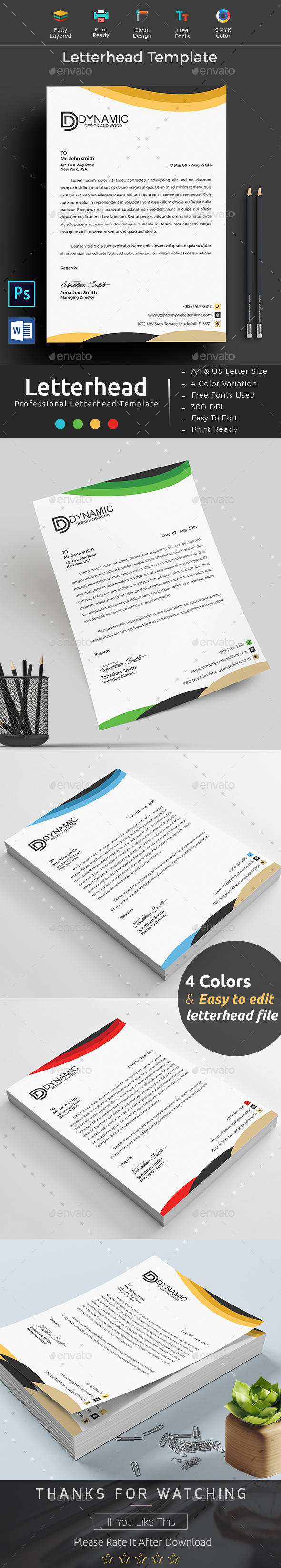 Ms word letterhead template - Stationery Print Templates