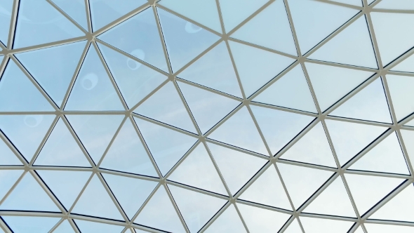 Glass Roof of a Modern Building. Overlapping Roof, Stock Footage ...