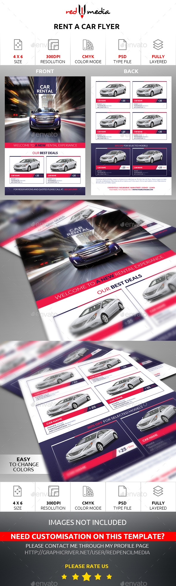 Rent a Car Flyer - Flyers Print Templates
