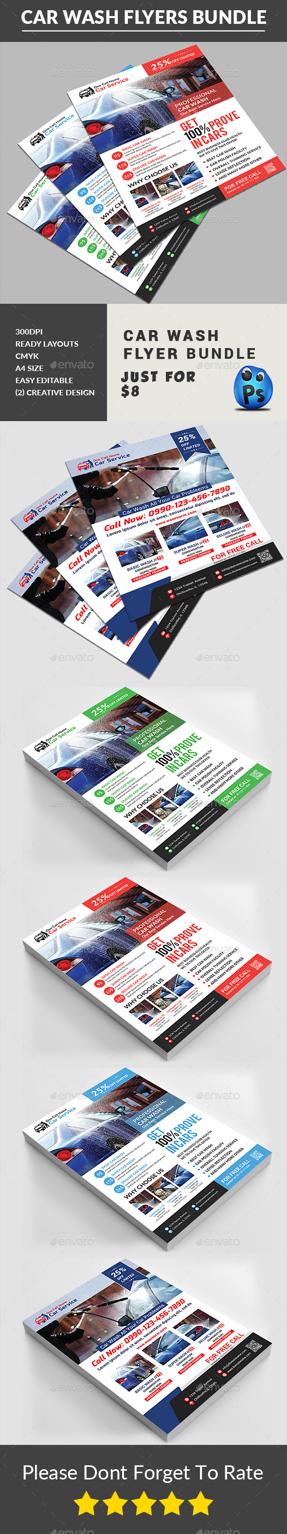 Car Wash Flyers Bundle - Corporate Flyers