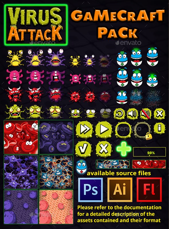 Virus Attack Game Assets - Game Kits Game Assets