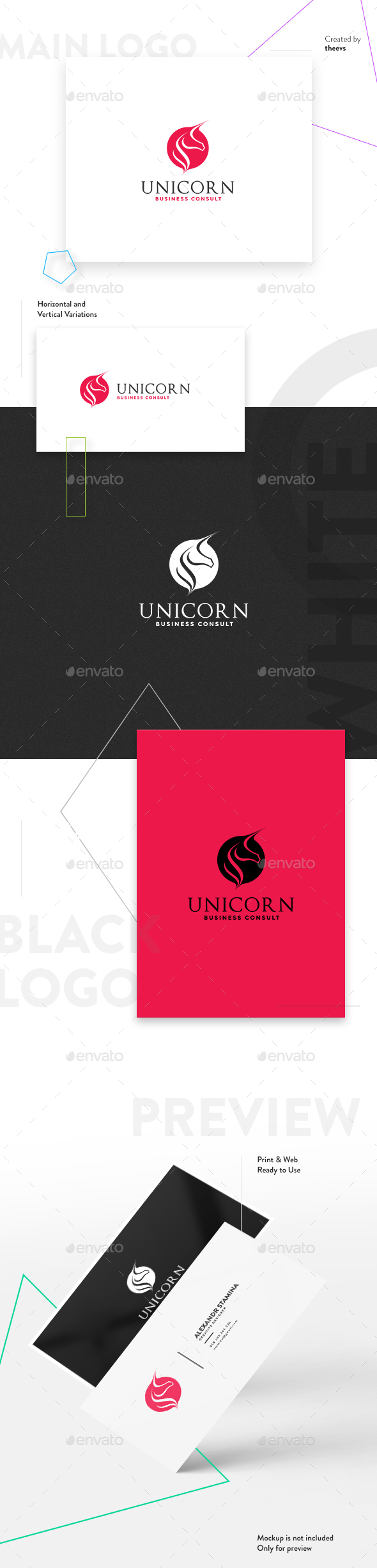 Unicorn Logo - Animals Logo Templates