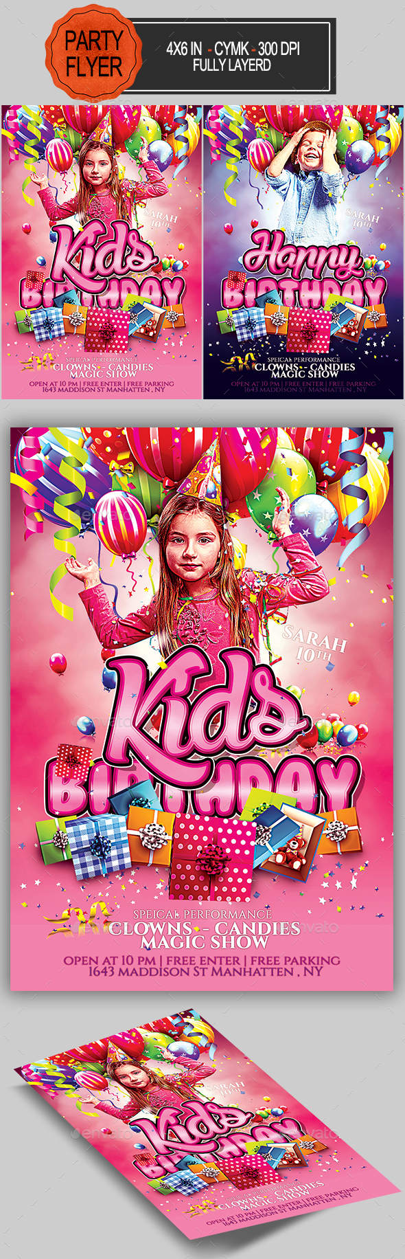 Kids Birthday Flyer - Clubs & Parties Events