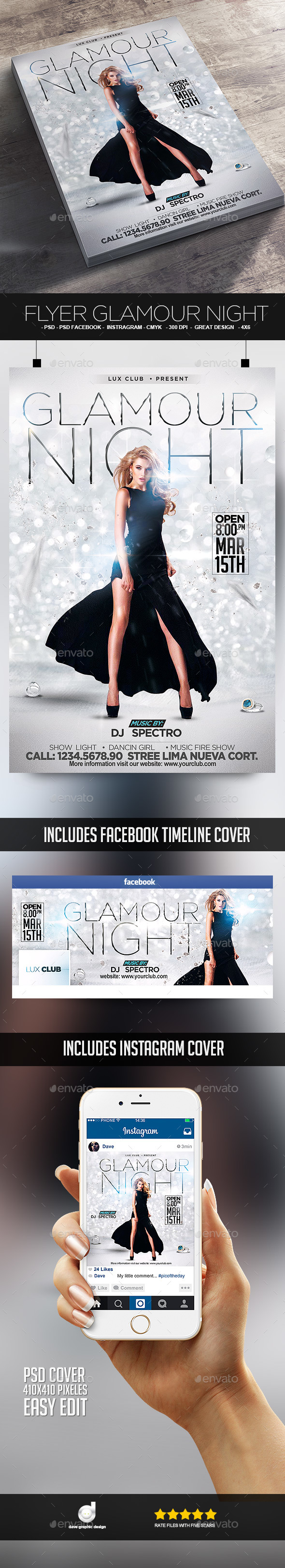 Flyer Glamour Night - Events Flyers