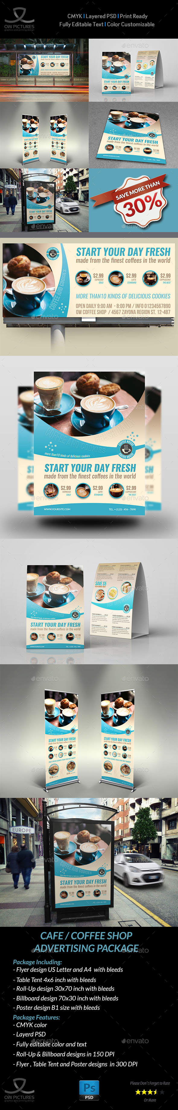 Cafe Advertising Bundle Vol.3 - Signage Print Templates