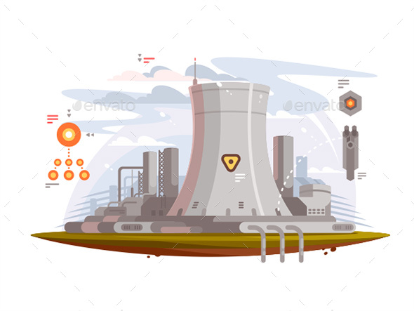 Powerful Nuclear Reactor - Objects Vectors