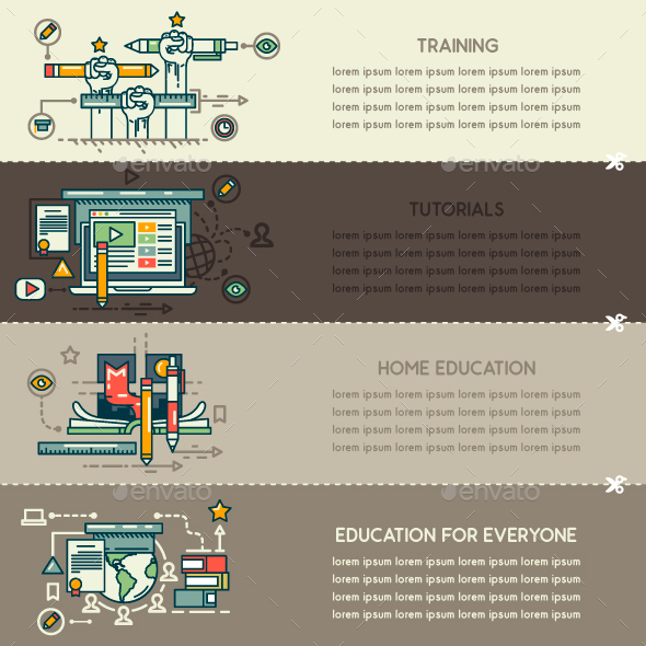 Set Twenty Two of Internet Technology Banners - Technology Conceptual