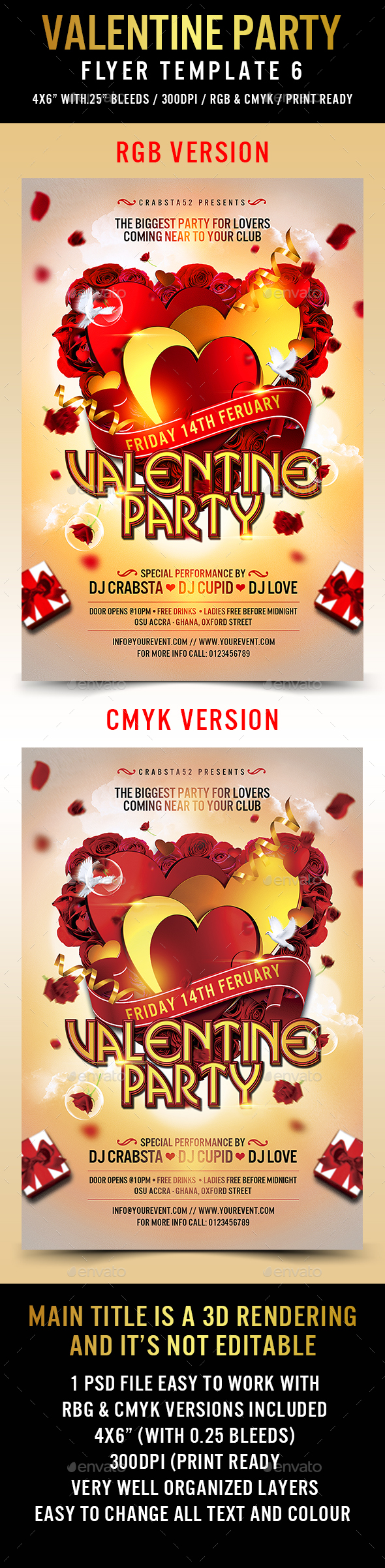Valentine Party Flyer Template 6 - Events Flyers