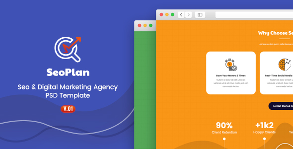 SeoPlan - SEO & Digital Marketing PSD Template - Technology PSD Templates