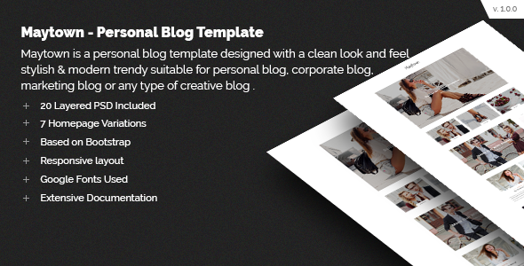 Maytown - Personal Blog Template - Personal PSD Templates