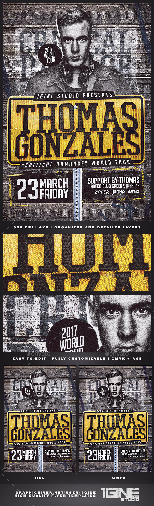 Underground DJ World Tour Flyer Template - Clubs & Parties Events