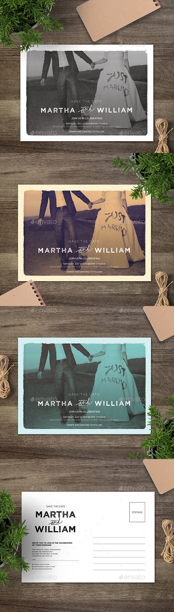 Wedding Postcard Invitation - Invitations Cards & Invites