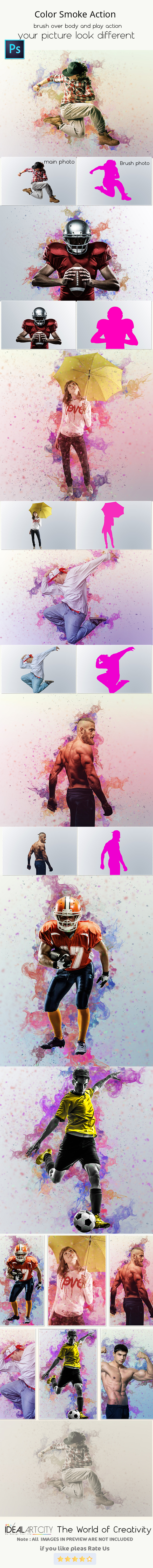 Color Smoke Action - Actions Photoshop