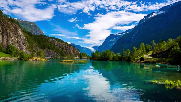 Lovatnet Lake Beautiful Nature Norway. by cookelma | VideoHive