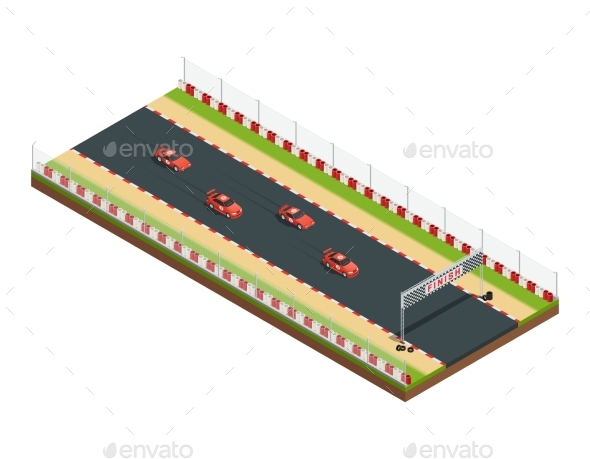 Isometric Race Track Composition