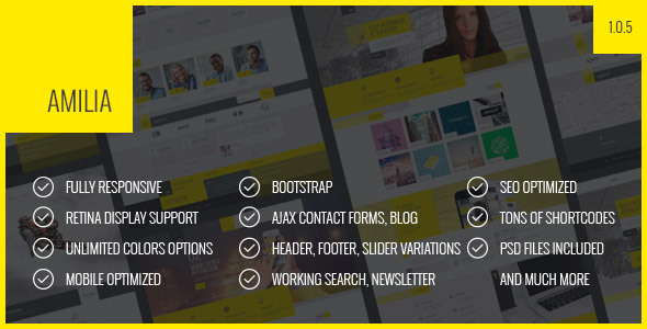 Amilia - Responsive Multi-Purpose Template - Corporate Site Templates
