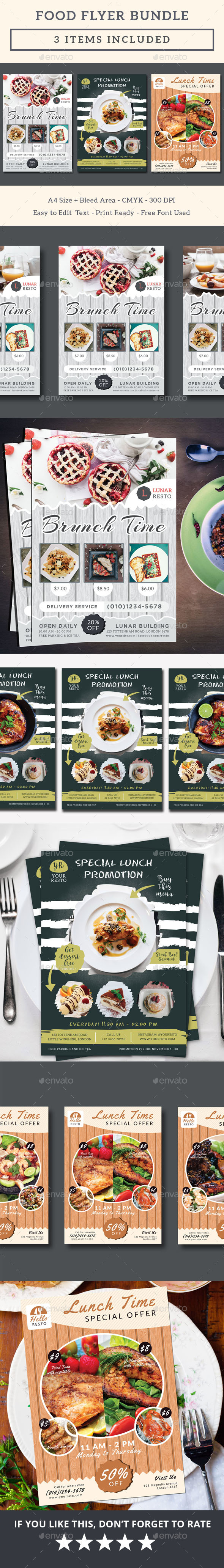 Food Flyer Bundle - Restaurant Flyers