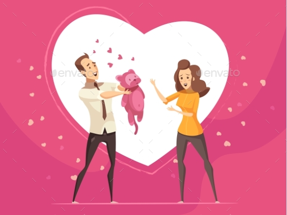 Love Gifts for Couples Valentine Cartoon Card