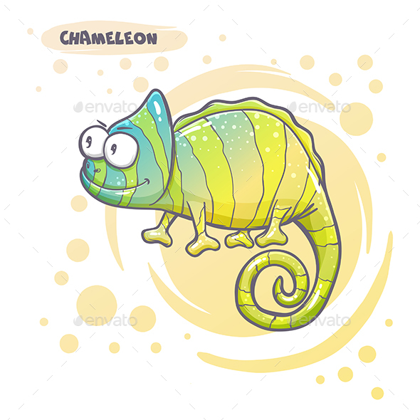 Drawn Cartoon Chameleon - Animals Characters