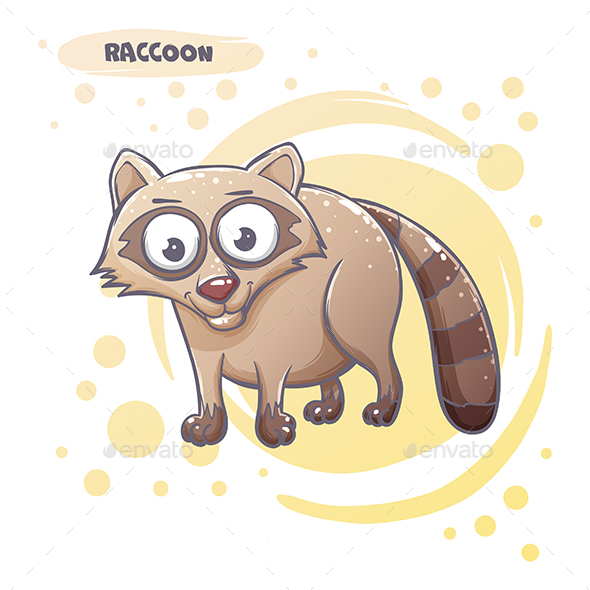 Drawn Cartoon Raccoon - Animals Characters