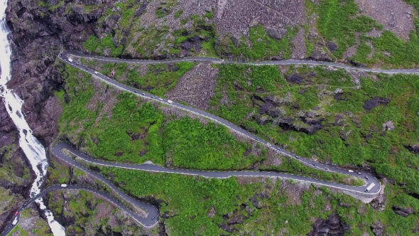 Troll's Path Trollstigen or Trollstigveien Winding Mountain Road. alt