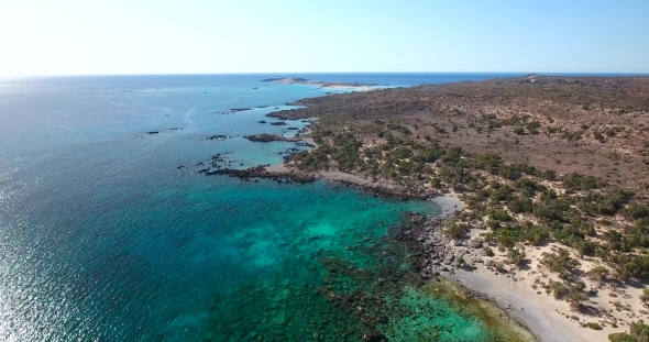 Beautiful View of Blue Beach Elafonissi at Crete