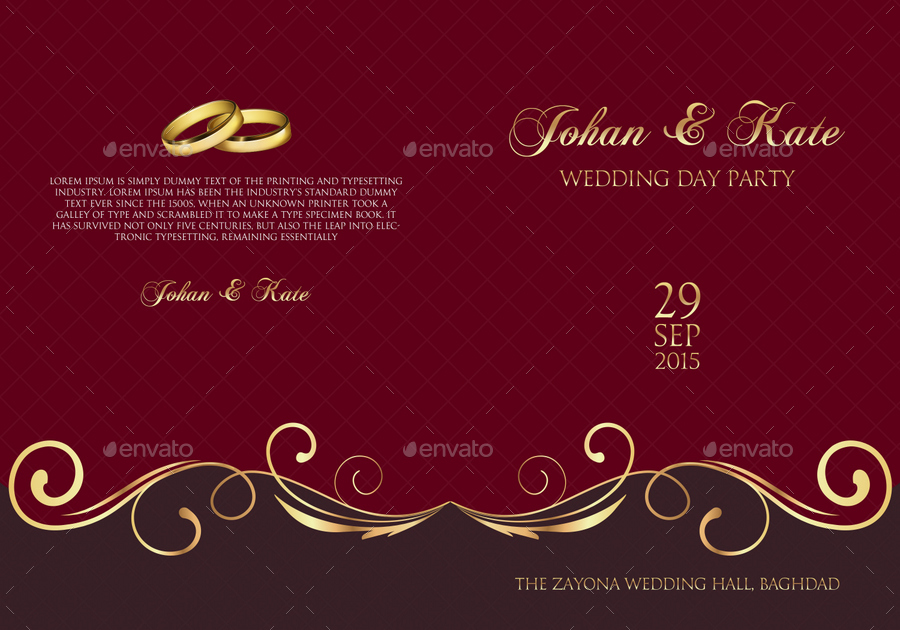 Wedding Invitation Card Template Vol.16, Print Templates | GraphicRiver