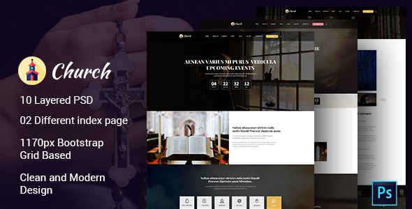 Church PSD Template - Churches Nonprofit
