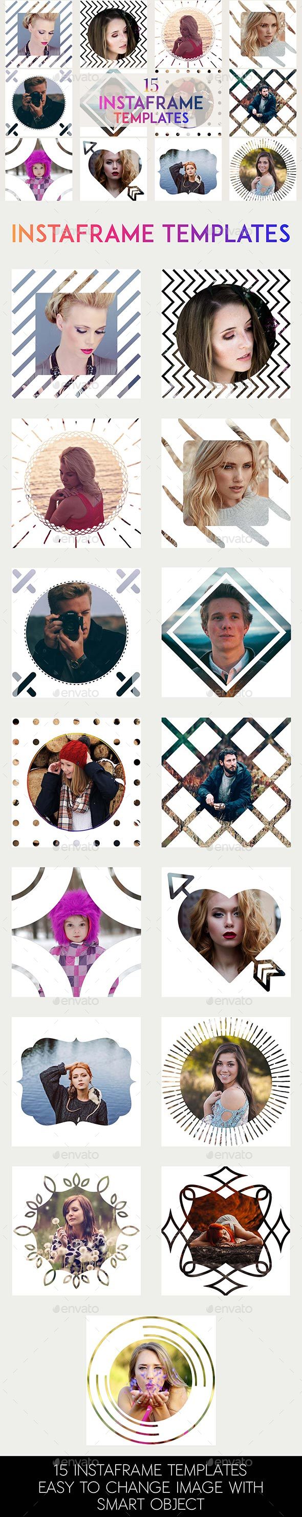 15 InstaFrame PSD Template - Social Media Web Elements