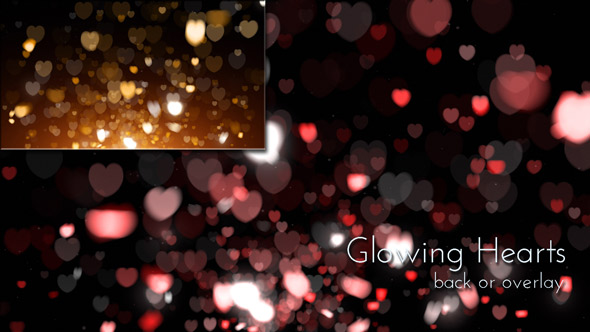 Glowing Hearts Background