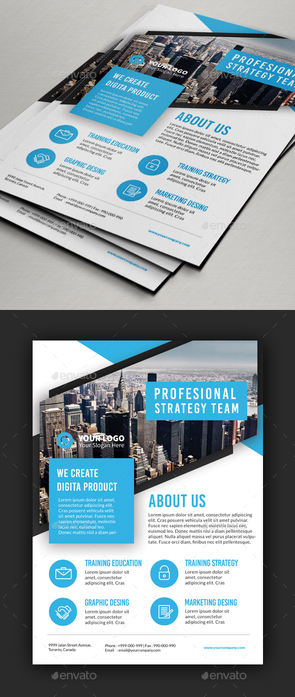 Multipurpose Blue Theme Flyer - Corporate Flyers
