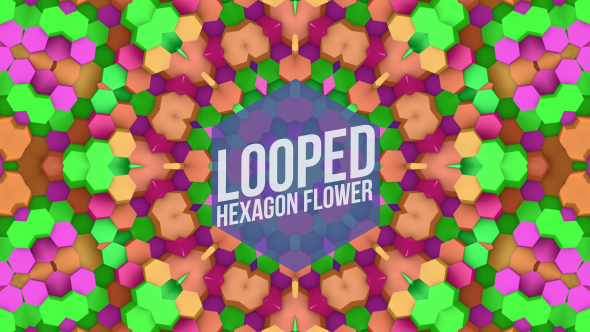 Colorful Hexagons Flower Vj Loop
