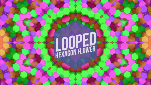 Colorful Hexagons Flower Vj Background