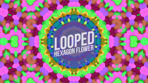 Colorful Hexagons Flower Background Vj Loop