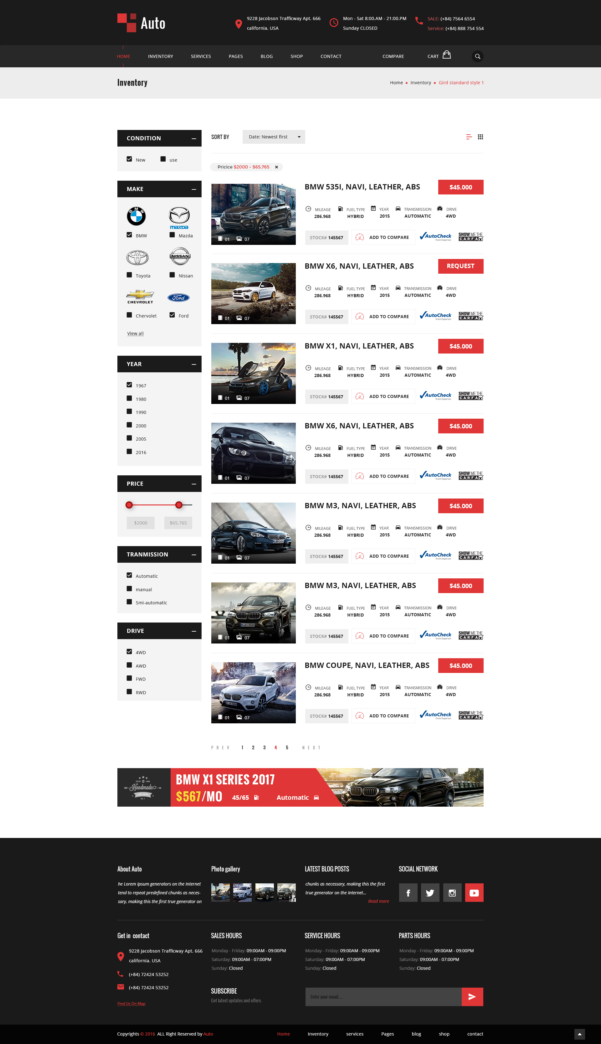 AUTO – Modern Car Rental Service PSD Template By 1protheme | ThemeForest