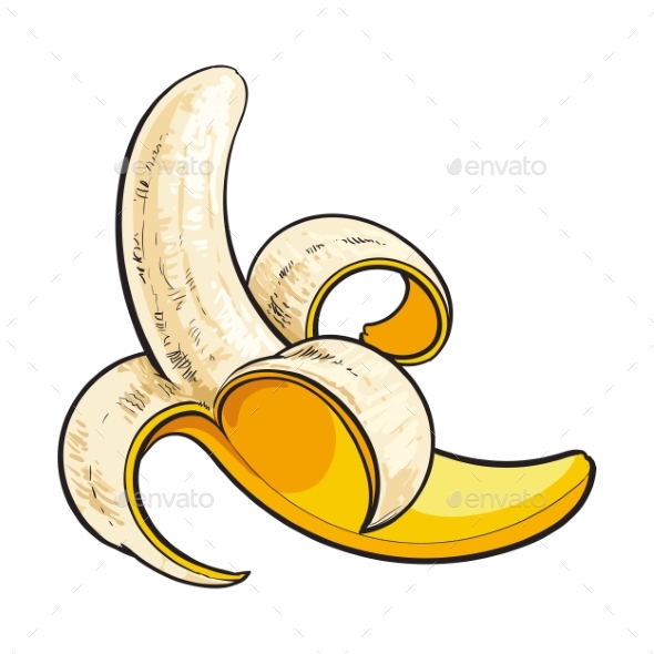 Peeled Ripe Banana - Food Objects