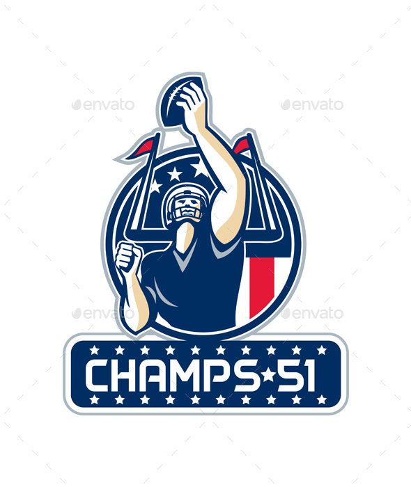 Football Champs 51 New England Retro - Sports/Activity Conceptual