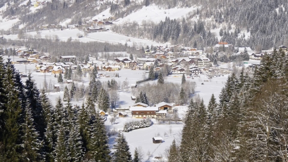 Top View of the Typical Austrian Village